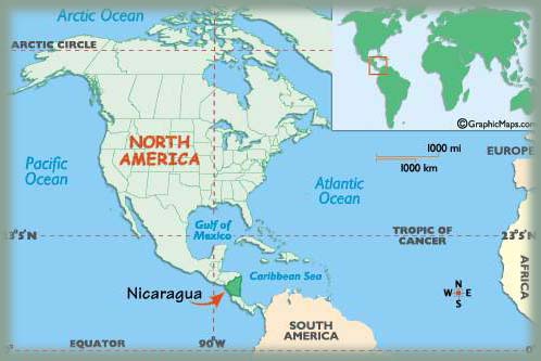 Carte du Nicaragua