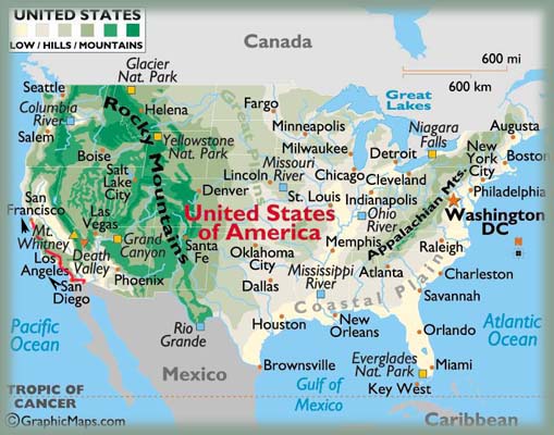 Carte des USA