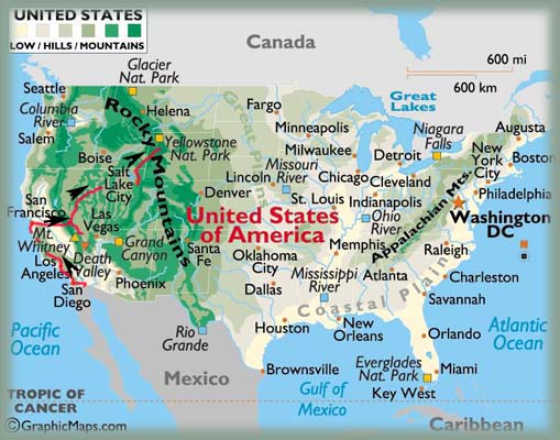 Carte des USA