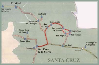 Mapa de la Ruta de las Misiones Jesuíticas