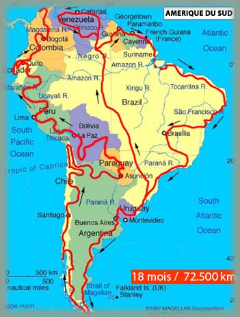 Trajet de 18 mois en Amérique du Sud