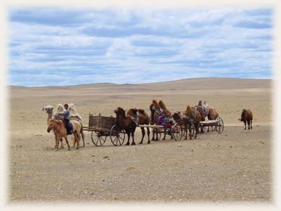 Caravane nomade de Mongolie