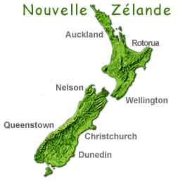 Carte de Nouvelle-Zélande